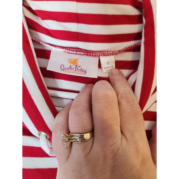 Quacker Factory Nautical Tunic Top Womens S Red White Sequins Anchor‎ Beach NWOT - Picture 4 of 6